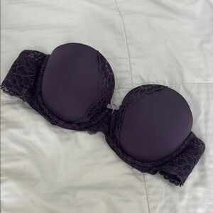 Victoria's Secret Purple Lace Strapless Bra